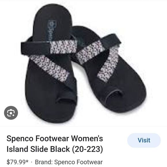 Spenco Orthotic Toe Loop Sandals - Island Slide - Picture 10 of 10